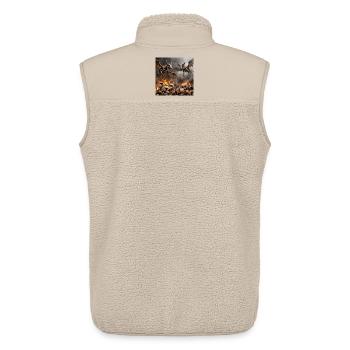 Dragons Squelettes en Flammes - Veste sans manches sherpa unisexe Stanley/Stella - beige - Dos - AI Model Male 178 light (178cm)