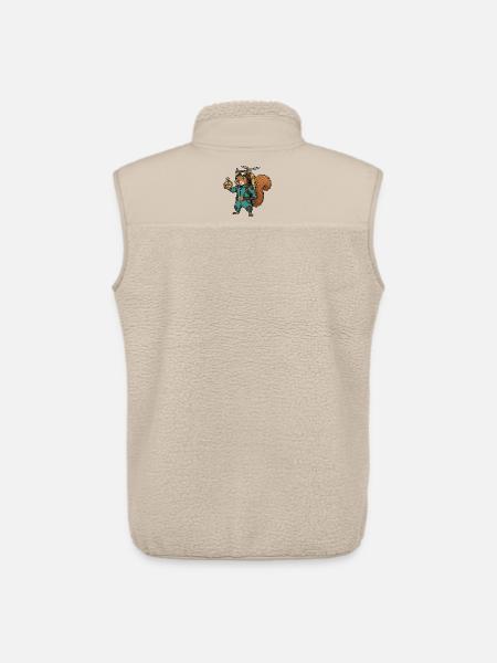 Squirrel Steampunk Aviator Jetpack Compass - Unisex Sherpa Gilet by Stanley/Stella - beige