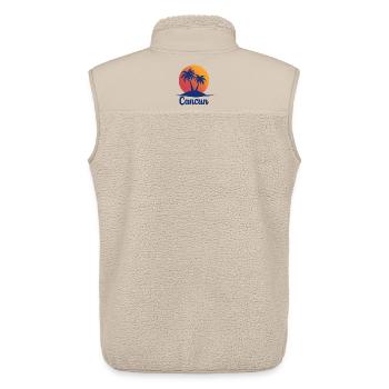 Cancun Retro Palm Trees Holiday Souvenir - Unisex Sherpa Gilet by Stanley/Stella - beige - Back - AI Model Male 178 light (178cm)