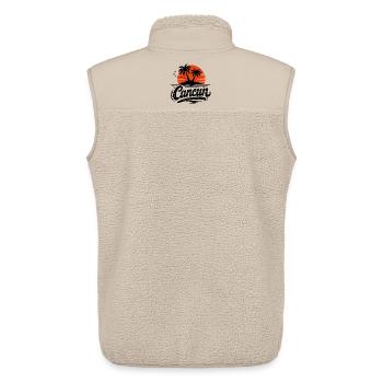 Cancun Retro Palm Trees Holiday Souvenir - Unisex Sherpa Gilet by Stanley/Stella - beige - Back - AI Model Male 178 light (178cm)