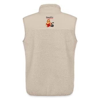 Pin-up Girl: Sarkasmus & Augenrollen Retro-Stil - Unisex Sherpaweste von Stanley/Stella - Beige - Hinten - AI Model Male 178 light (178cm)