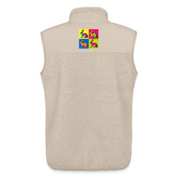 Feldhase im Pop Art Stil - Farbenfrohe Tierkunst - Unisex Sherpaweste von Stanley/Stella - Beige - Hinten - AI Model Male 178 light (178cm)