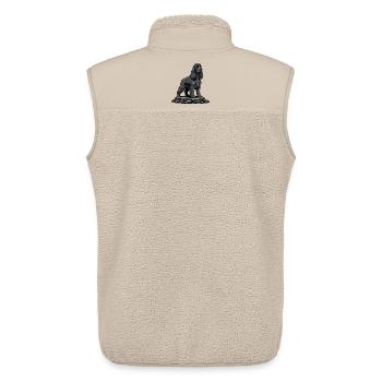 Cocker Spaniel Hund auf schwarzem Felsenporträt - Unisex Sherpaweste von Stanley/Stella - Beige - Hinten - AI Model Male 178 light (178cm)