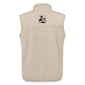 Cheerful Chihuahua with Christmas Bauble - Unisex Sherpa Gilet by Stanley/Stella - beige - Back - AI Model Male 178 light (178cm)