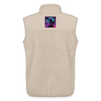 Ninja Neon : Tempête d’énergie urbaine - Veste sans manches sherpa unisexe Stanley/Stella - beige - Dos - AI Model Male 178 light (178cm)