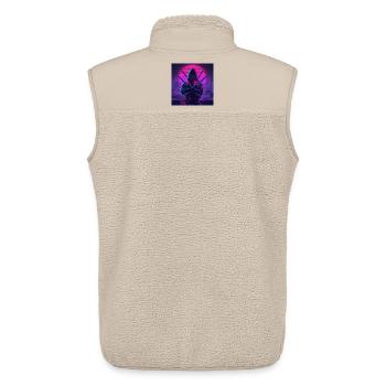 Ninja néon dans Cybercité - Veste sans manches sherpa unisexe Stanley/Stella - beige - Dos - AI Model Male 178 light (178cm)