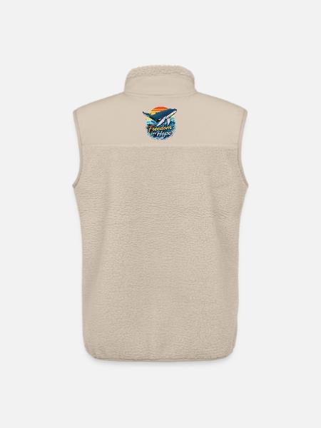 Freedom for Hope - Whale Sundowner - Unisex Sherpa Gilet by Stanley/Stella - beige