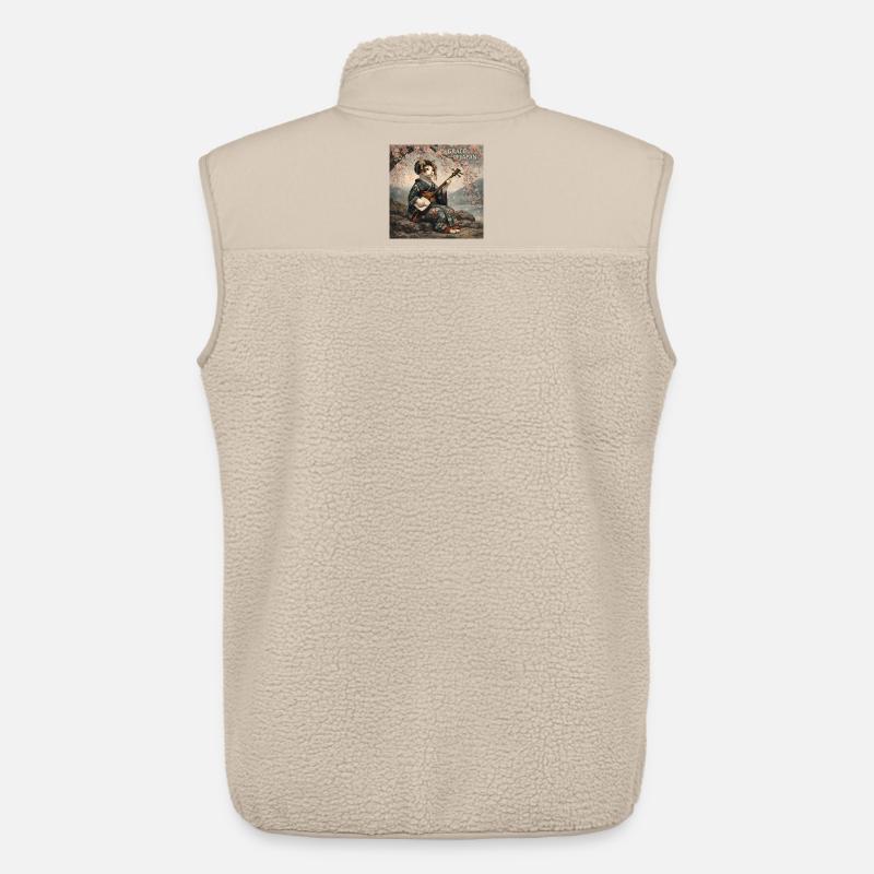 Conception japonaise de Neko Geiko - Veste sans manches sherpa unisexe Stanley/Stella - beige
