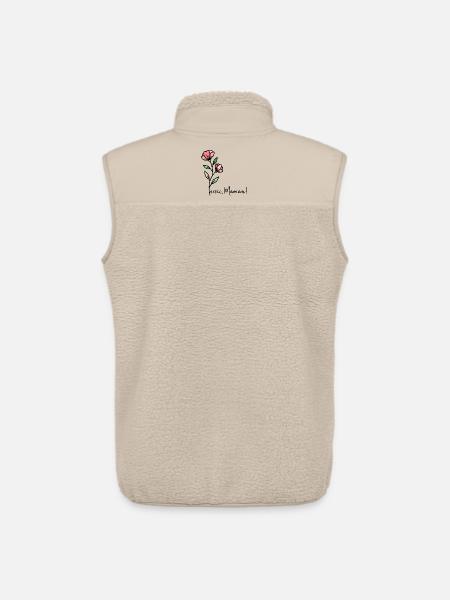 Merci Maman Fleurs - Veste sans manches sherpa unisexe Stanley/Stella - beige