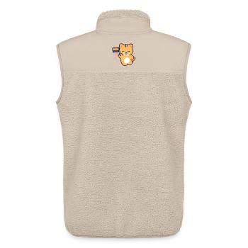 Kätzchen mit Pride-Fahne - Unisex Sherpaweste von Stanley/Stella - Beige - Hinten - AI Model Male 178 light (178cm)