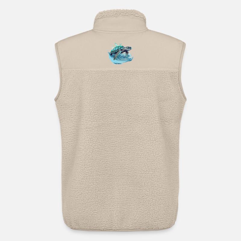 Neon Sea Turtle Wave Dance - Unisex Sherpa Gilet by Stanley/Stella - beige