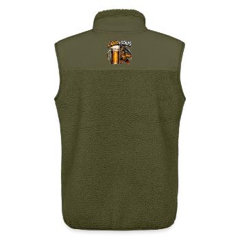 Liquid And Scales Funny Carp Fishing - Unisex Sherpa Gilet by Stanley/Stella - khaki - Back - AI Model Male 178 light (178cm)