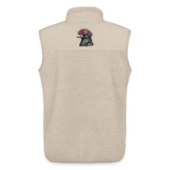 Crow's Head with Flower Crown - Unisex Sherpa Gilet by Stanley/Stella - beige - Back - AI Model Male 178 light (178cm)