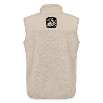 Funny sloth - maybe later - Unisex Sherpa Gilet by Stanley/Stella - beige - Back - AI Model Male 178 light (178cm)