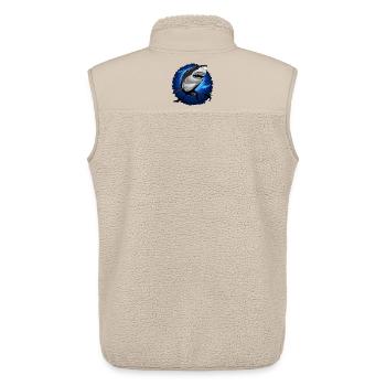 Shark Attack jaws on Deep Blue Ocean - Unisex Sherpa Gilet by Stanley/Stella - beige - Back - AI Model Male 178 light (178cm)