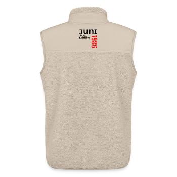 Juni 1986 - 40. Geburtstag - Unisex Sherpaweste von Stanley/Stella - Beige - Hinten - AI Model Male 178 light (178cm)