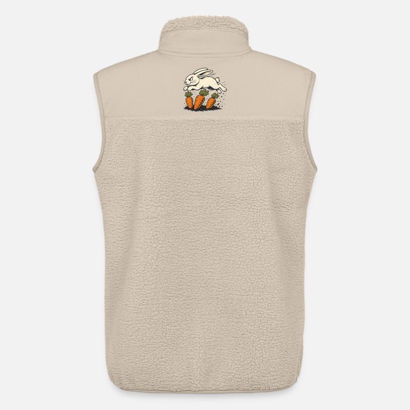Springender Hase mit Karotten - Unisex Sherpaweste von Stanley/Stella - Beige