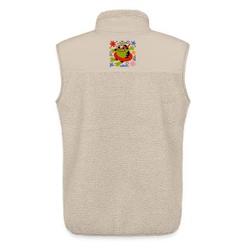 Cartoon Frog Diver - Unisex Sherpa Gilet by Stanley/Stella - beige - Back - AI Model Male 178 light (178cm)