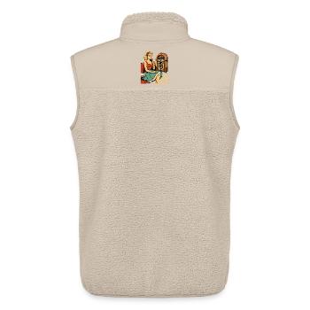 Affiche rétro des années 50 Pin-Up Pin-Up Milkshake de diner - Veste sans manches sherpa unisexe Stanley/Stella - beige - Dos - AI Model Male 178 light (178cm)