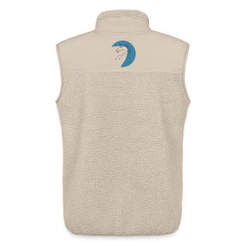 Horse outline in the blue circle - Unisex Sherpa Gilet by Stanley/Stella - beige - Back - AI Model Male 178 light (178cm)