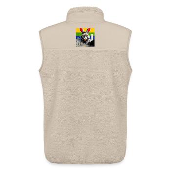 Monsterhase Wut - Unisex Sherpaweste von Stanley/Stella - Beige - Hinten - AI Model Male 178 light (178cm)