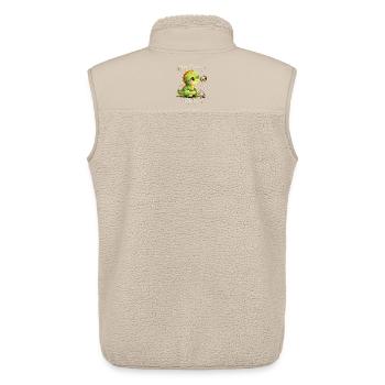 Dino Aquarell: Stay Curious Little One - Unisex Sherpaweste von Stanley/Stella - Beige - Hinten - AI Model Male 178 light (178cm)