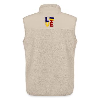 Love Romania Heart Flag - Unisex Sherpaweste von Stanley/Stella - Beige - Hinten - AI Model Male 178 light (178cm)