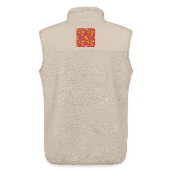 Motif d’ambiance flower power des années 60 - Veste sans manches sherpa unisexe Stanley/Stella - beige - Dos - AI Model Male 178 light (178cm)