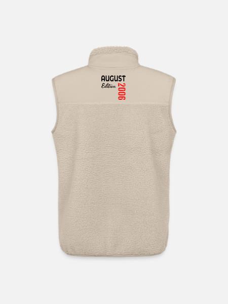 20th August Birthday 2006 - Unisex Sherpa Gilet by Stanley/Stella - beige