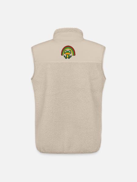 Yoga frog under the rainbow - Unisex Sherpa Gilet by Stanley/Stella - beige