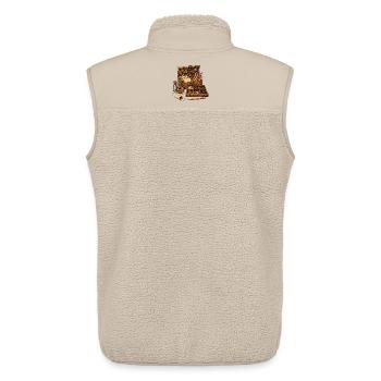 Jardinage en boîte de graines Jardinage Herbes Nature - Veste sans manches sherpa unisexe Stanley/Stella - beige - Dos - AI Model Male 178 light (178cm)