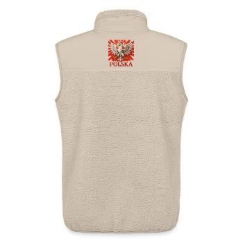 Polska Adler Design – Stolz & Tradition Polen - Unisex Sherpaweste von Stanley/Stella - Beige - Hinten - AI Model Male 178 light (178cm)