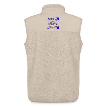 Bold Girl Play Typography - Unisex Sherpa Gilet by Stanley/Stella - beige - Back - AI Model Male 178 light (178cm)