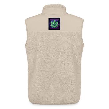 Nuits NEON CANNABIS - Veste sans manches sherpa unisexe Stanley/Stella - beige - Dos - AI Model Male 178 light (178cm)