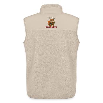 Show Me Your Nuts Funny Professor Squirrel Mascot - Unisex Sherpa Gilet by Stanley/Stella - beige - Back - AI Model Male 178 light (178cm)