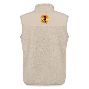 Skater Dachshund Oscar in Hoodie - Unisex Sherpa Gilet by Stanley/Stella - beige - Back - AI Model Male 178 light (178cm)