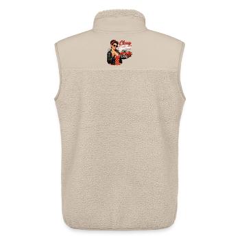 Pin-Up vintage : classe avec un peu d’essence - Veste sans manches sherpa unisexe Stanley/Stella - beige - Dos - AI Model Male 178 light (178cm)