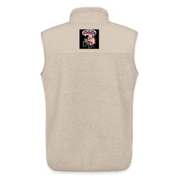 Cochon au bureau des casques - Veste sans manches sherpa unisexe Stanley/Stella - beige - Dos - AI Model Male 178 light (178cm)