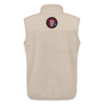 Pirate Skull on Dartboard - Unisex Sherpa Gilet by Stanley/Stella - beige - Back - AI Model Male 178 light (178cm)