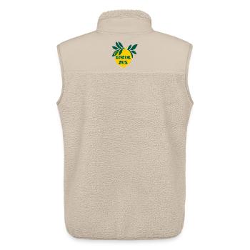 Annonce du bébé 2027 - Veste sans manches sherpa unisexe Stanley/Stella - beige - Dos - AI Model Male 178 light (178cm)