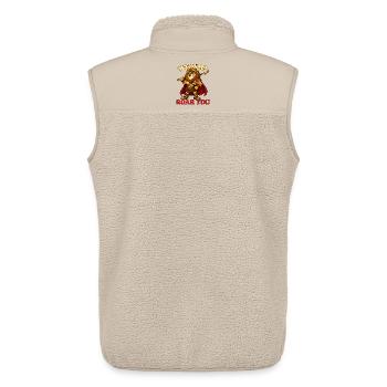 Wir werden dich brüllen, lustiges Löwen-Gladiatoren-Maskottchen - Unisex Sherpaweste von Stanley/Stella - Beige - Hinten - AI Model Male 178 light (178cm)
