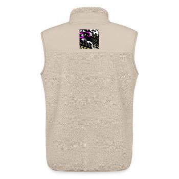 Neon-Kaleidoskopische Collage - Unisex Sherpaweste von Stanley/Stella - Beige - Hinten - AI Model Male 178 light (178cm)