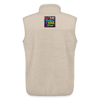 Neon Graffiti Dollarzeichen und Fragezeichen - Unisex Sherpaweste von Stanley/Stella - Beige - Hinten - AI Model Male 178 light (178cm)