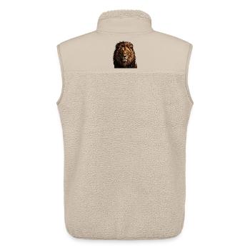 Lion Combattant - Veste sans manches sherpa unisexe Stanley/Stella - beige - Dos - AI Model Male 178 light (178cm)