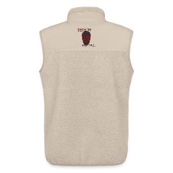 Death Metal rotes Schädel Design - Unisex Sherpaweste von Stanley/Stella - Beige - Hinten - AI Model Male 178 light (178cm)