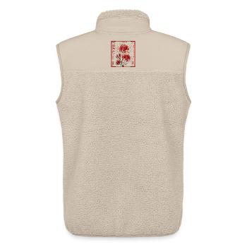 Japan Blume Rote Lilie  - Unisex Sherpaweste von Stanley/Stella - Beige - Hinten - AI Model Male 178 light (178cm)