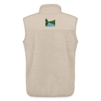 Forest reflections on a peaceful lake - Unisex Sherpa Gilet by Stanley/Stella - beige - Back - AI Model Male 178 light (178cm)