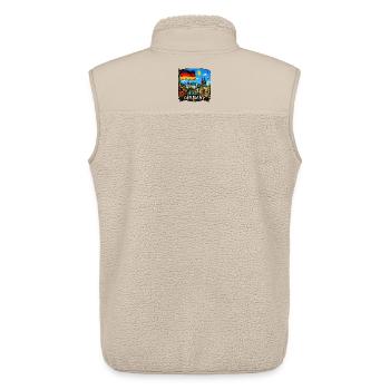 Deutschlands Nationales Denkmal-Denkmal-Aufkleber - Unisex Sherpaweste von Stanley/Stella - Beige - Hinten - AI Model Male 178 light (178cm)