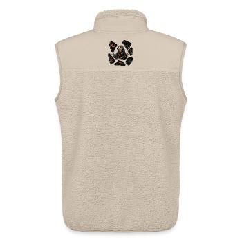 Meditating Frog Pullover Hoodie Zen - Unisex Sherpa Gilet by Stanley/Stella - beige - Back - AI Model Male 178 light (178cm)