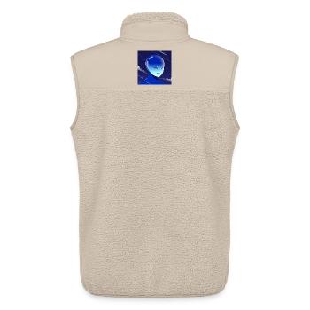Blauer Alien Blick Maskenkunst - Unisex Sherpaweste von Stanley/Stella - Beige - Hinten - AI Model Male 178 light (178cm)